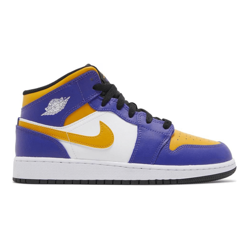 21112023172213993 Air Jordan 1 Mid GS Lakers 2022 - Imagem 1
