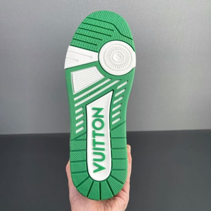 Louis Vuitton Trainer Green Monogram Denim White - Imagem 10