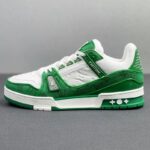 Louis Vuitton Trainer Green Monogram Denim White - Imagem 5