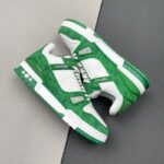 Louis Vuitton Trainer Green Monogram Denim White - Imagem 4