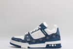 Louis Vuitton LV Trainer Monogram Denim White Blue - Imagem 8